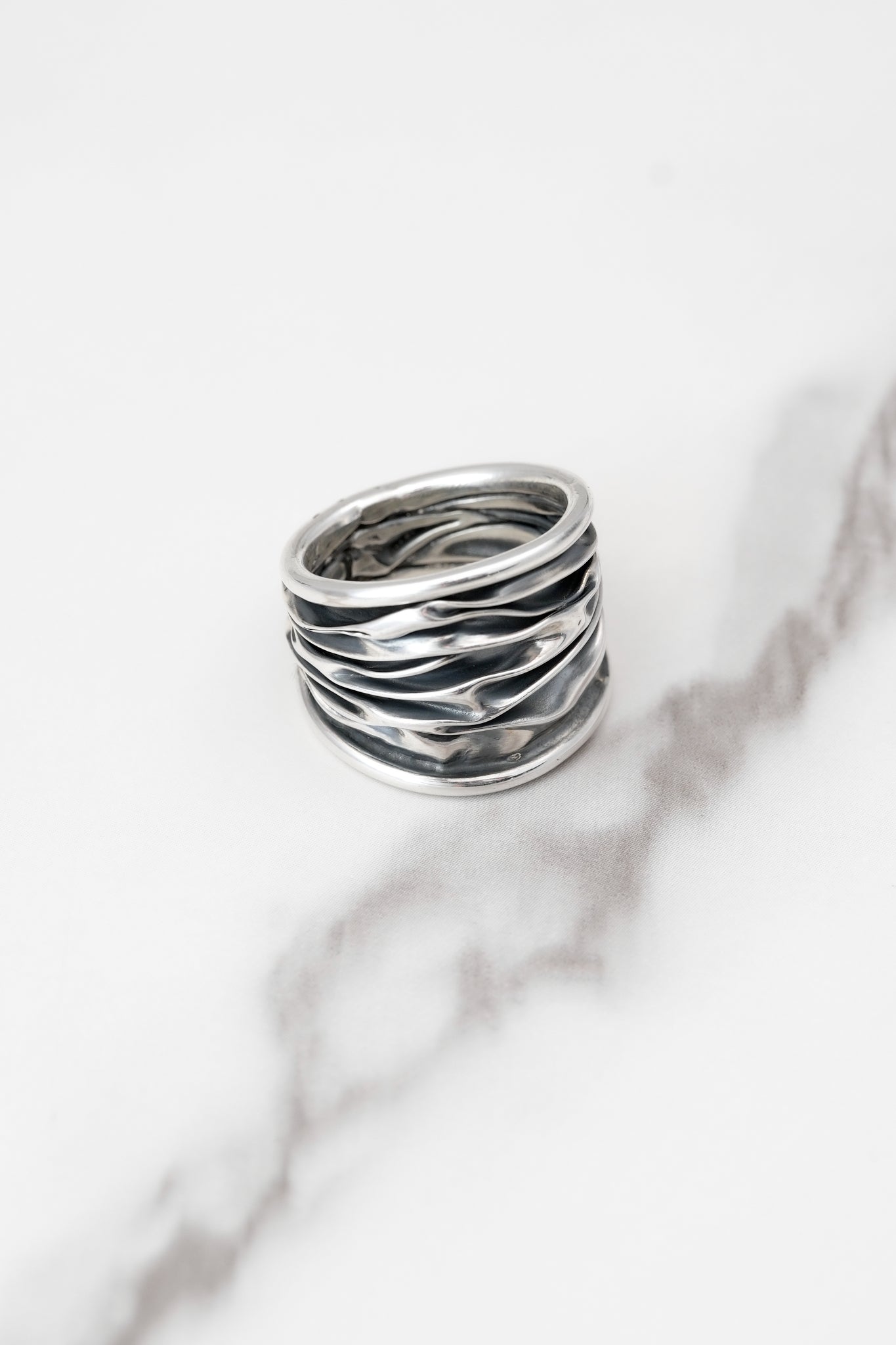 Corrugated Ring – Sterling Silvia